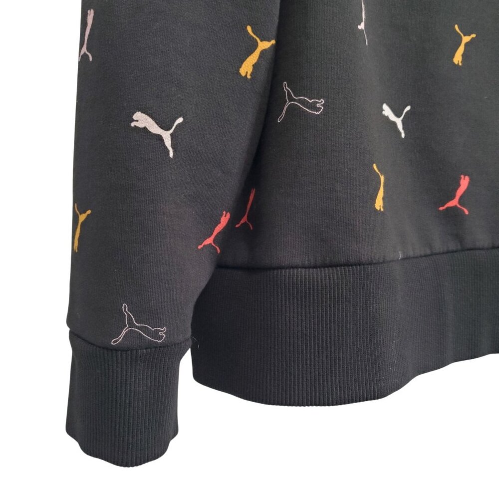 Puma Womens Size XL Sweatshirt Graphic Logo Multi All Over Print Relaxed Fit - Picture 6 of 10